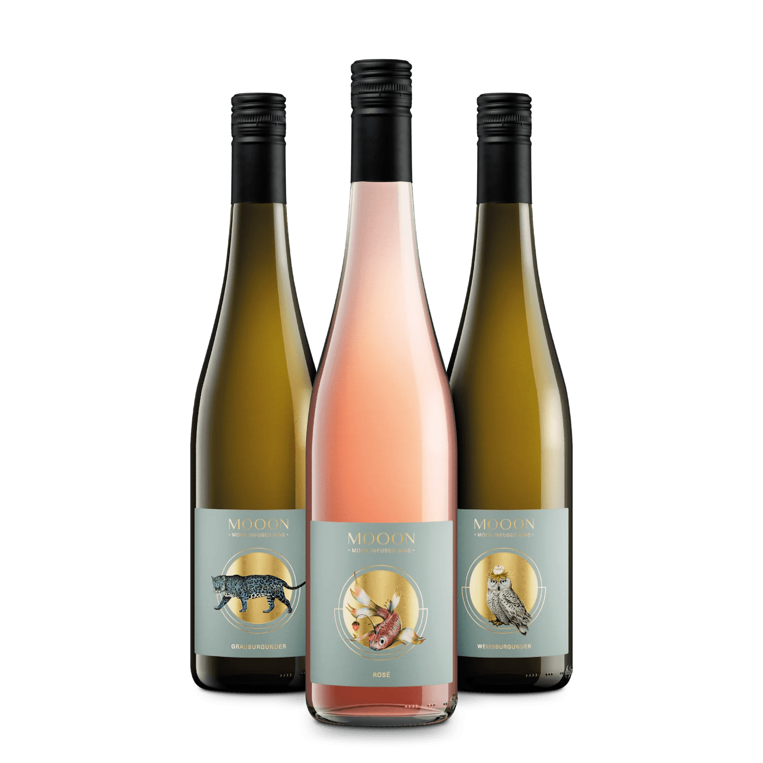 1 Grauburgunder, 1 Weissburgunder, 1 Rosé - MOOON - moon infused wines - 