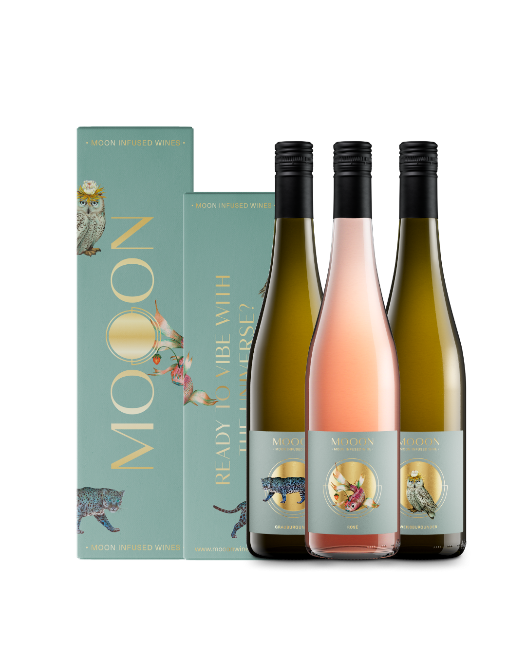 First-Frequency-Geschenkbundle: 1 Grauburgunder, 1 Weissburgunder, 1 Rosé in unseren Geschenkboxen